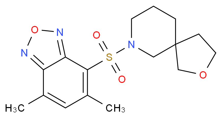 7-[(5,7-dimethyl-2,1,3-benzoxadiazol-4-yl)sulfonyl]-2-oxa-7-azaspiro[4.5]decane_分子结构_CAS_)