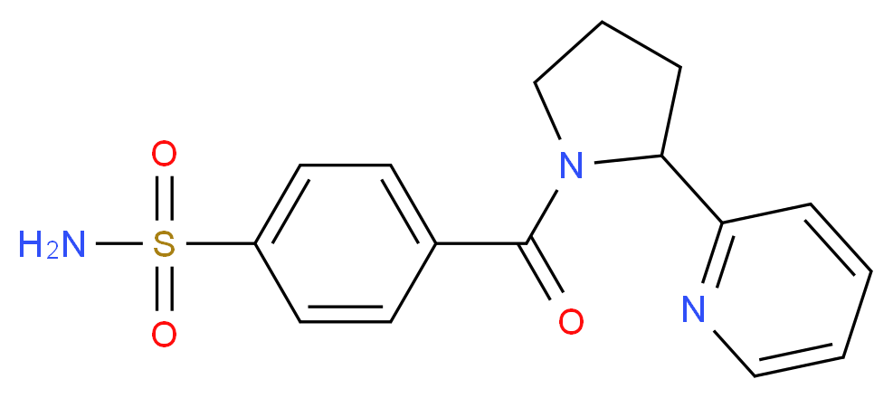 4-{[2-(2-pyridinyl)-1-pyrrolidinyl]carbonyl}benzenesulfonamide_分子结构_CAS_)