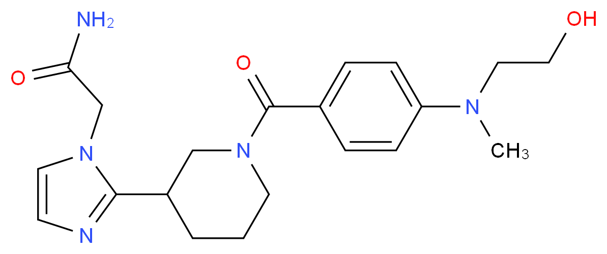 2-[2-(1-{4-[(2-hydroxyethyl)(methyl)amino]benzoyl}piperidin-3-yl)-1H-imidazol-1-yl]acetamide_分子结构_CAS_)