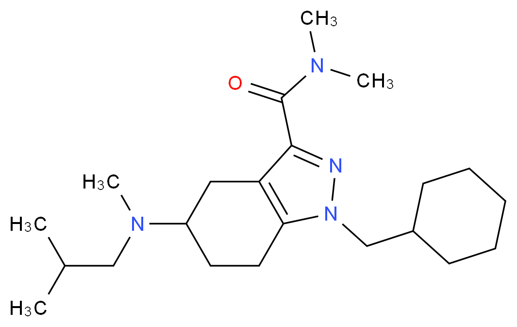 1-(cyclohexylmethyl)-5-[isobutyl(methyl)amino]-N,N-dimethyl-4,5,6,7-tetrahydro-1H-indazole-3-carboxamide_分子结构_CAS_)