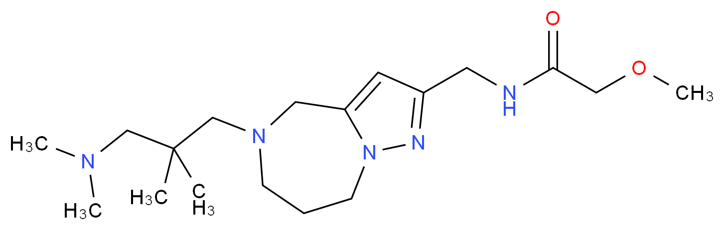 N-({5-[3-(dimethylamino)-2,2-dimethylpropyl]-5,6,7,8-tetrahydro-4H-pyrazolo[1,5-a][1,4]diazepin-2-yl}methyl)-2-methoxyacetamide_分子结构_CAS_)
