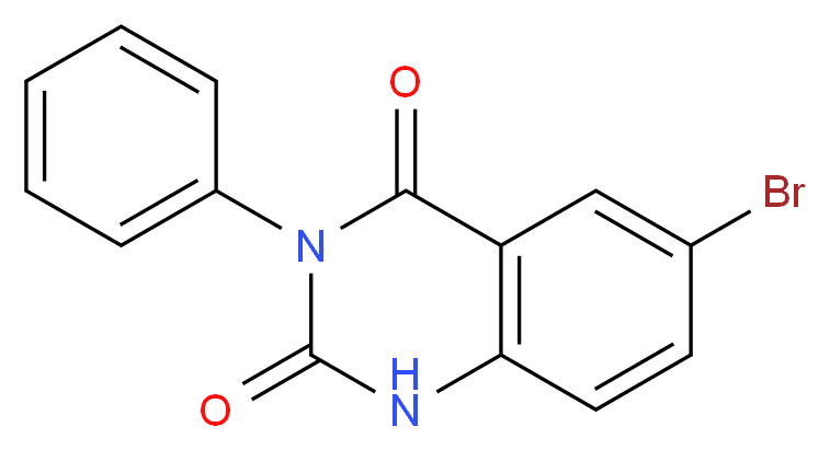 6-Bromo-3-phenyl-2,4(1H,3H)-quinazolinedione_分子结构_CAS_23965-11-9)