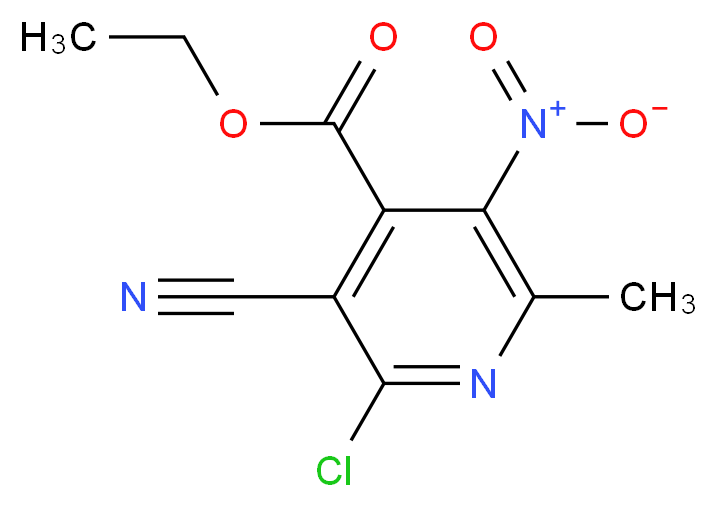 ethyl 2-chloro-3-cyano-6-methyl-5-nitropyridine-4-carboxylate_分子结构_CAS_72701-63-4