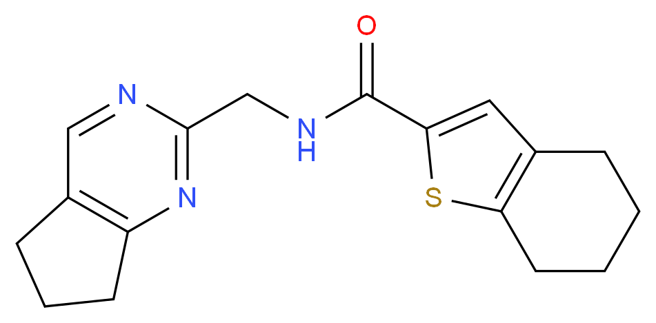 N-(6,7-dihydro-5H-cyclopenta[d]pyrimidin-2-ylmethyl)-4,5,6,7-tetrahydro-1-benzothiophene-2-carboxamide_分子结构_CAS_)