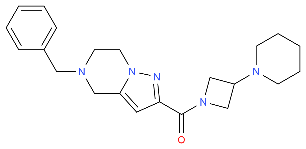 5-benzyl-2-[(3-piperidin-1-ylazetidin-1-yl)carbonyl]-4,5,6,7-tetrahydropyrazolo[1,5-a]pyrazine_分子结构_CAS_)