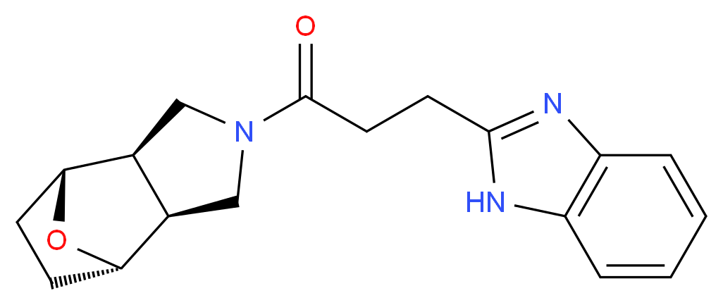 (1R*,2R*,6S*,7S*)-4-[3-(1H-benzimidazol-2-yl)propanoyl]-10-oxa-4-azatricyclo[5.2.1.0~2,6~]decane_分子结构_CAS_)