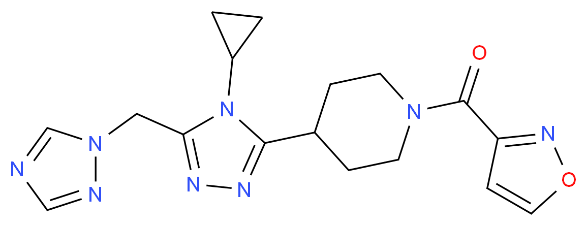 4-[4-cyclopropyl-5-(1H-1,2,4-triazol-1-ylmethyl)-4H-1,2,4-triazol-3-yl]-1-(isoxazol-3-ylcarbonyl)piperidine_分子结构_CAS_)