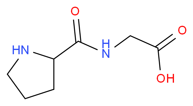 2-(pyrrolidin-2-ylformamido)acetic acid_分子结构_CAS_2578-57-6