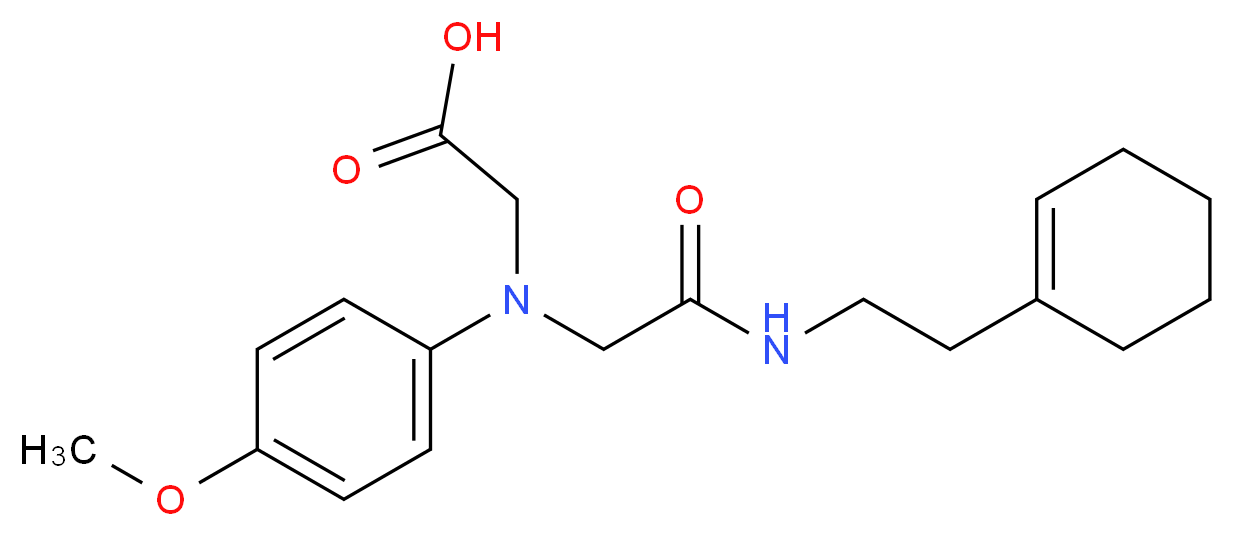 [{2-[(2-Cyclohex-1-en-1-ylethyl)amino]-2-oxoethyl}(4-methoxyphenyl)amino]acetic acid_分子结构_CAS_)