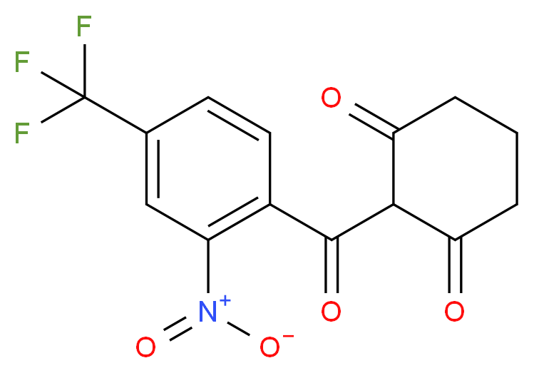 2-(2-Nitro-4-(trifluoromethyl)benzoyl)cyclohexane-1,3-dione_分子结构_CAS_104206-65-7)