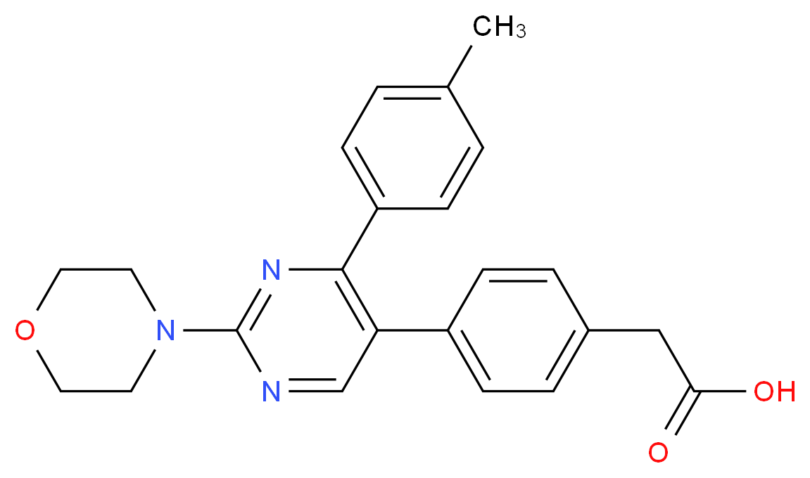 {4-[4-(4-methylphenyl)-2-morpholin-4-ylpyrimidin-5-yl]phenyl}acetic acid_分子结构_CAS_)