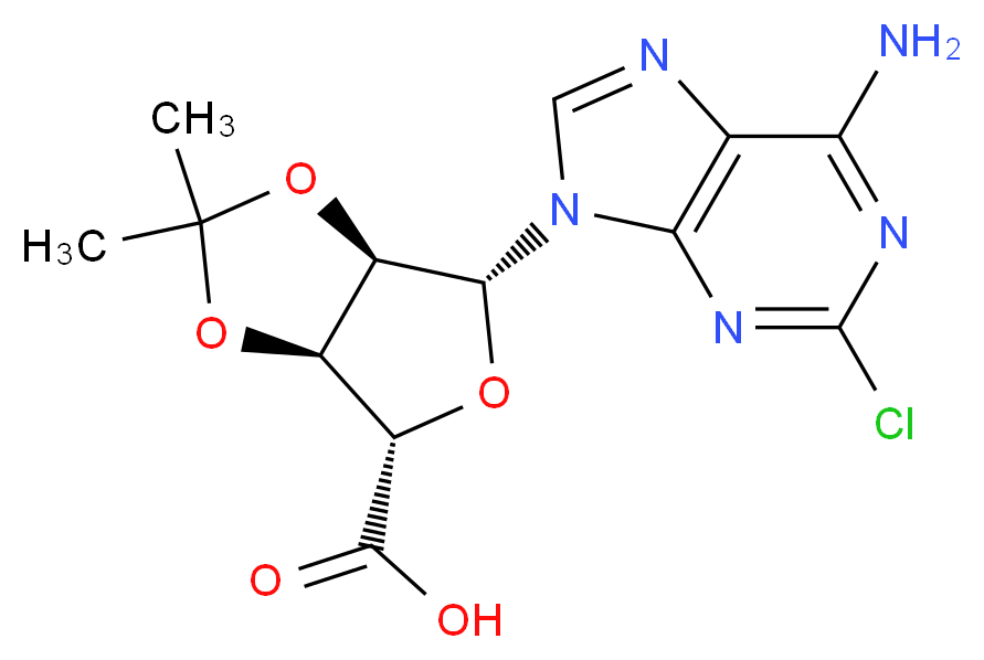 2-Chloroadenosine-5'-carboxy-2',3'-acetonide_分子结构_CAS_72209-20-2)