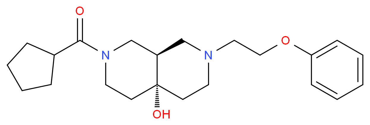 (4aR*,8aR*)-2-(cyclopentylcarbonyl)-7-(2-phenoxyethyl)octahydro-2,7-naphthyridin-4a(2H)-ol_分子结构_CAS_)