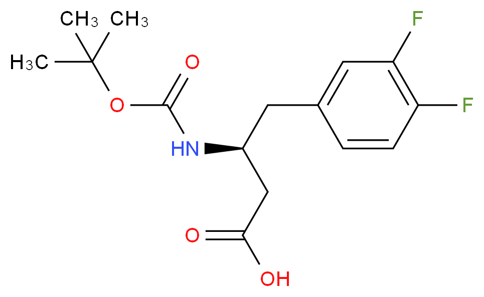 Boc-(S)-3-amino-4-(3,4-difluorophenyl)butyric acid_分子结构_CAS_270063-54-2)