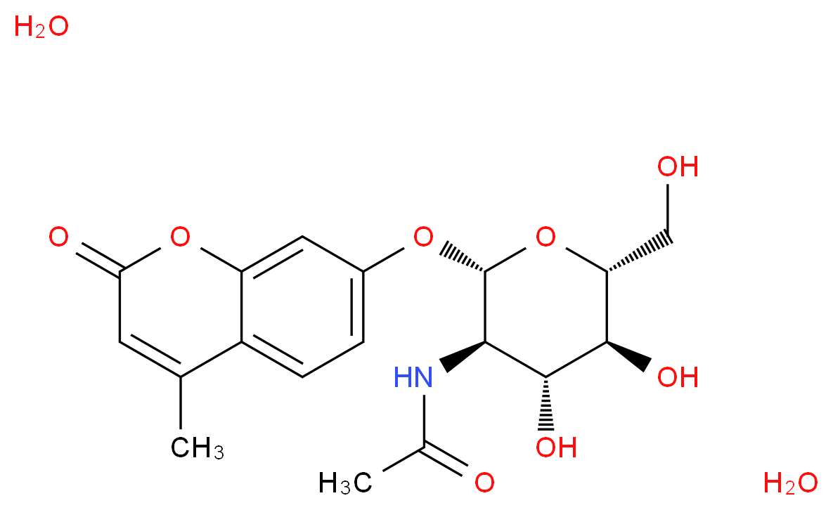 4-Methylumbelliferyl N-acetyl-β-D-glucosaminide_分子结构_CAS_37067-30-4(anhydrous))