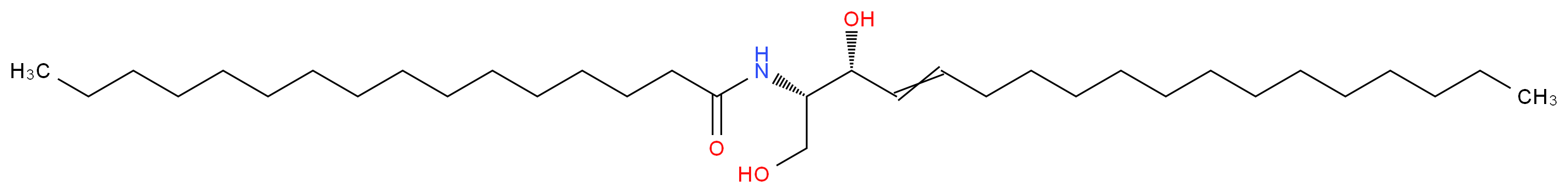 N-Palmitoyl-D-sphingosine semisynthetic from bovine brain D-sphingosine_分子结构_CAS_24696-26-2)