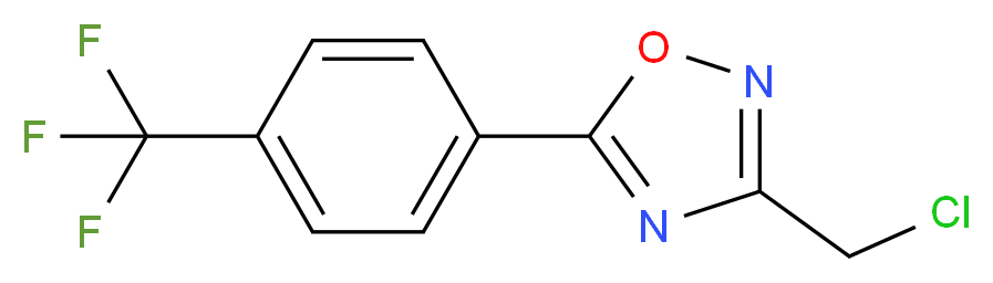 3-(chloromethyl)-5-[4-(trifluoromethyl)phenyl]-1,2,4-oxadiazole_分子结构_CAS_175205-84-2