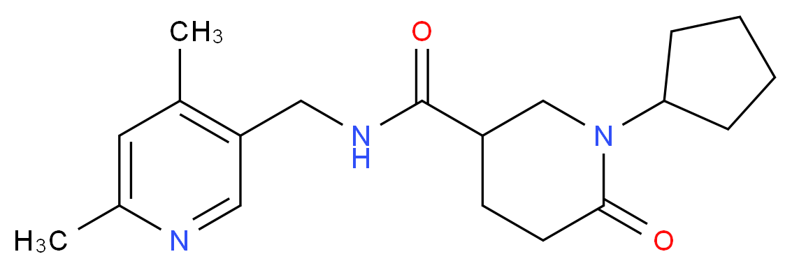 1-cyclopentyl-N-[(4,6-dimethyl-3-pyridinyl)methyl]-6-oxo-3-piperidinecarboxamide_分子结构_CAS_)