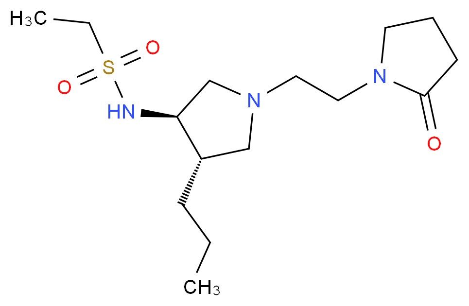 N-{(3R*,4S*)-1-[2-(2-oxo-1-pyrrolidinyl)ethyl]-4-propyl-3-pyrrolidinyl}ethanesulfonamide_分子结构_CAS_)