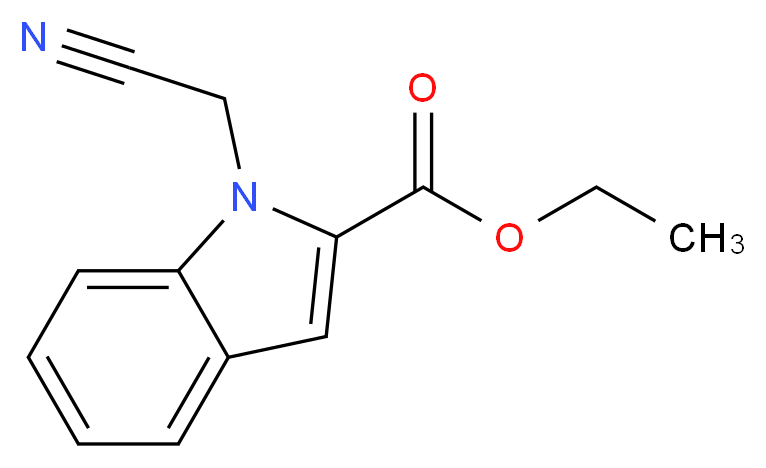 ethyl 1-(cyanomethyl)-1H-indole-2-carboxylate_分子结构_CAS_126718-04-5