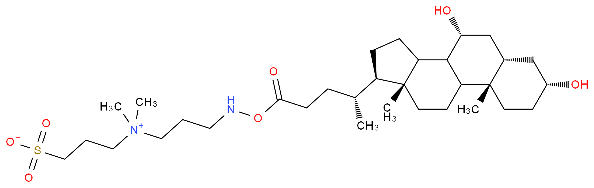 3-{[3-({[(4R)-4-[(2S,5R,7S,9R,14R,15R)-5,9-dihydroxy-2,15-dimethyltetracyclo[8.7.0.0<sup>2</sup>,<sup>7</sup>.0<sup>1</sup><sup>1</sup>,<sup>1</sup><sup>5</sup>]heptadecan-14-yl]pentanoyl]oxy}amino)propyl]dimethylazaniumyl}propane-1-sulfonate_分子结构_CAS_75621-03-3