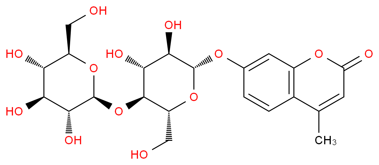 7-{[(2S,3R,4R,5S,6R)-3,4-dihydroxy-6-(hydroxymethyl)-5-{[(2S,3R,4S,5S,6R)-3,4,5-trihydroxy-6-(hydroxymethyl)oxan-2-yl]oxy}oxan-2-yl]oxy}-4-methyl-2H-chromen-2-one_分子结构_CAS_72626-61-0