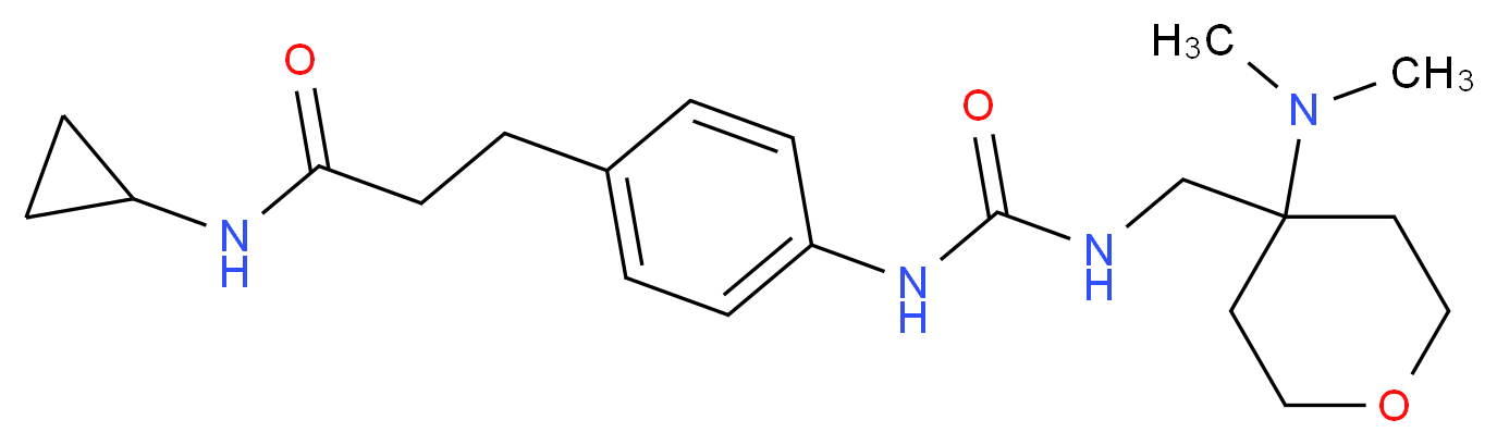 N-cyclopropyl-3-(4-{[({[4-(dimethylamino)tetrahydro-2H-pyran-4-yl]methyl}amino)carbonyl]amino}phenyl)propanamide_分子结构_CAS_)