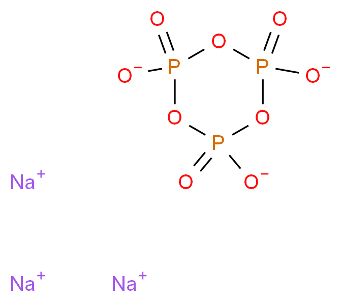 trisodium trioxo-1,3,5,2λ<sup>5</sup>,4λ<sup>5</sup>,6λ<sup>5</sup>-trioxatriphosphinane-2,4,6-tris(olate)_分子结构_CAS_7785-84-4