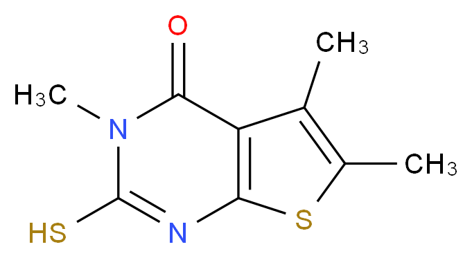 2-mercapto-3,5,6-trimethylthieno[2,3-d]pyrimidin-4(3H)-one_分子结构_CAS_59898-59-8)