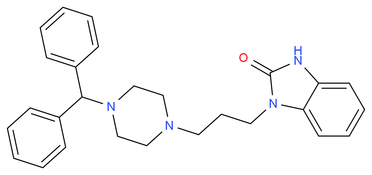 1-{3-[4-(diphenylmethyl)piperazin-1-yl]propyl}-2,3-dihydro-1H-1,3-benzodiazol-2-one_分子结构_CAS_60607-34-3