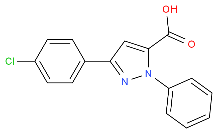 3-(4-chlorophenyl)-1-phenyl-1H-pyrazole-5-carboxylic acid_分子结构_CAS_)