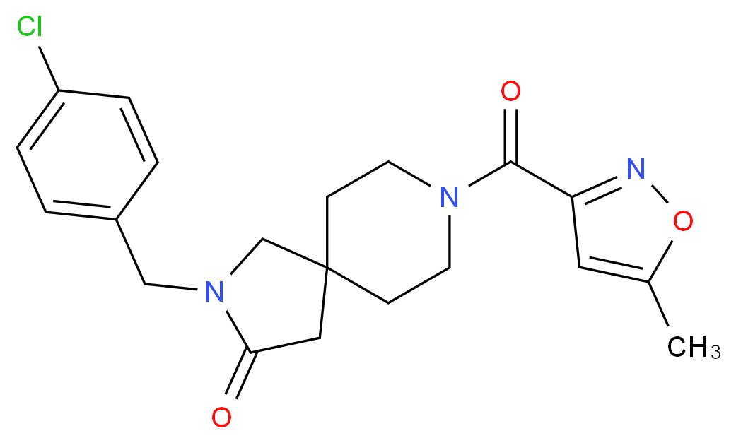 2-(4-chlorobenzyl)-8-[(5-methylisoxazol-3-yl)carbonyl]-2,8-diazaspiro[4.5]decan-3-one_分子结构_CAS_)