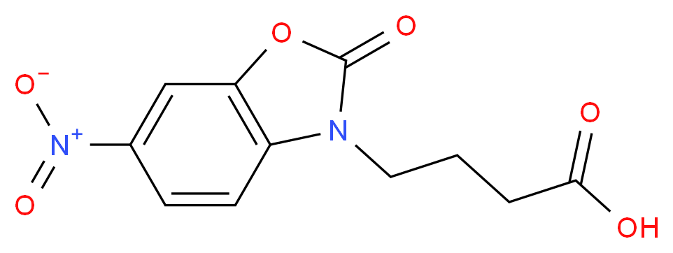 4-(6-nitro-2-oxo-2,3-dihydro-1,3-benzoxazol-3-yl)butanoic acid_分子结构_CAS_42142-70-1