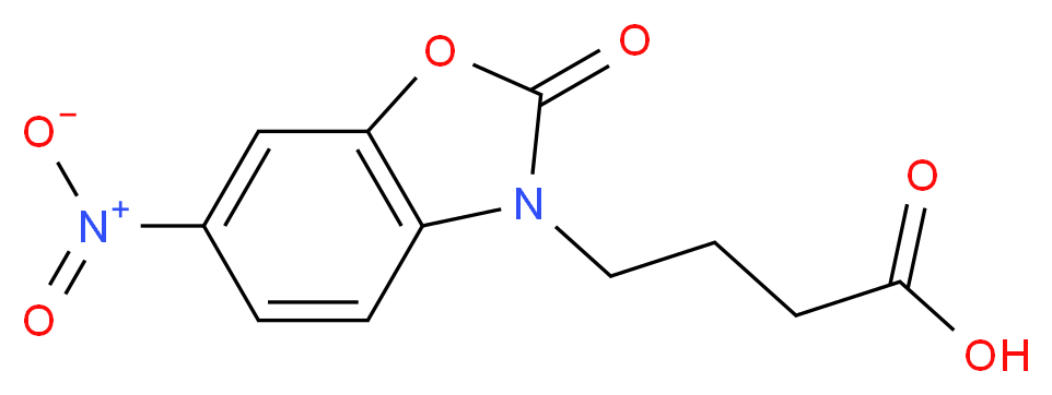 4-(6-nitro-2-oxo-1,3-benzoxazol-3(2H)-yl)butanoic acid_分子结构_CAS_42142-70-1)