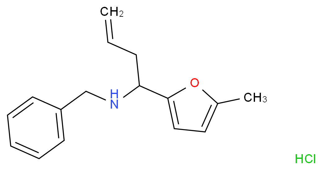 benzyl[1-(5-methylfuran-2-yl)but-3-en-1-yl]amine hydrochloride_分子结构_CAS_1052536-24-9