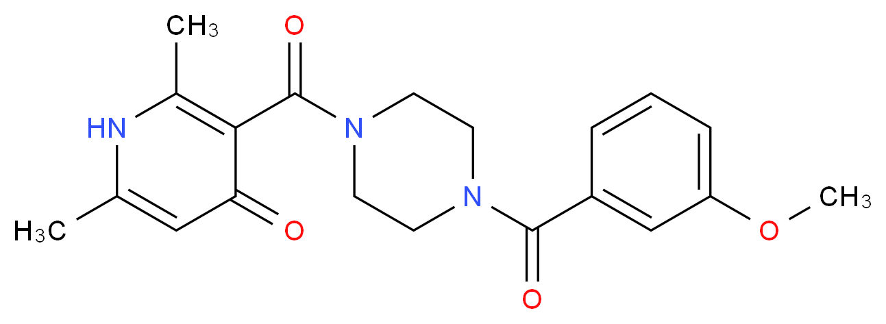 3-{[4-(3-methoxybenzoyl)-1-piperazinyl]carbonyl}-2,6-dimethyl-4(1H)-pyridinone_分子结构_CAS_)