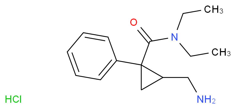 2-(aminomethyl)-N,N-diethyl-1-phenylcyclopropanecarboxamide hydrochloride_分子结构_CAS_105310-47-2)