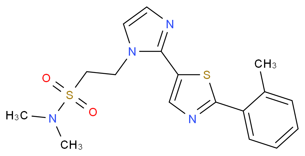 N,N-dimethyl-2-{2-[2-(2-methylphenyl)-1,3-thiazol-5-yl]-1H-imidazol-1-yl}ethanesulfonamide_分子结构_CAS_)