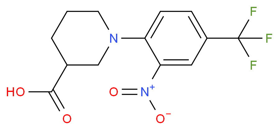 1-[2-Nitro-4-(trifluoromethyl)phenyl]piperidine-3-carboxylic acid_分子结构_CAS_)