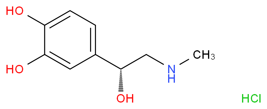 4-[(1R)-1-hydroxy-2-(methylamino)ethyl]benzene-1,2-diol hydrochloride_分子结构_CAS_55-31-2