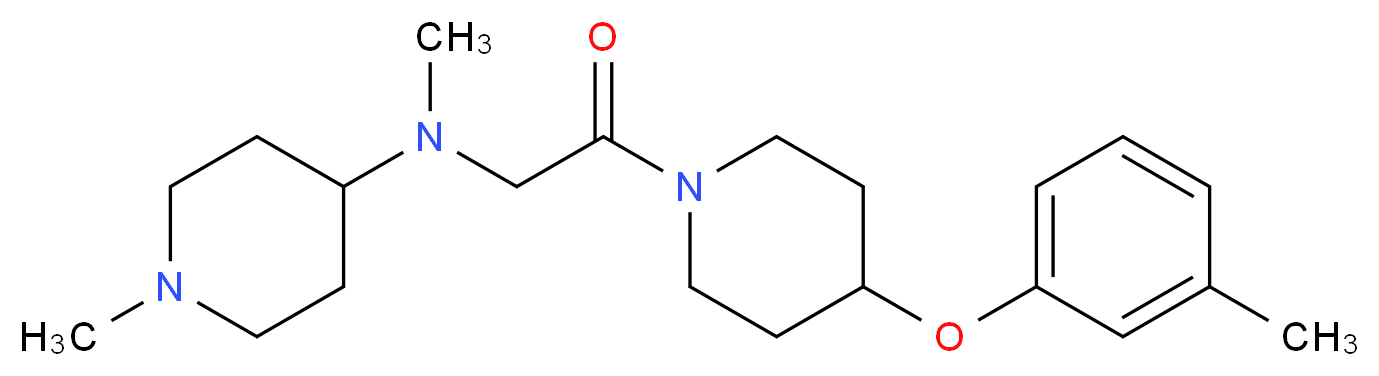 N,1-dimethyl-N-{2-[4-(3-methylphenoxy)-1-piperidinyl]-2-oxoethyl}-4-piperidinamine_分子结构_CAS_)