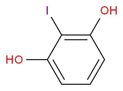 2-iodobenzene-1,3-diol_分子结构_CAS_41046-67-7