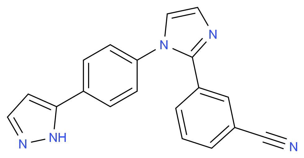 3-{1-[4-(1H-pyrazol-5-yl)phenyl]-1H-imidazol-2-yl}benzonitrile_分子结构_CAS_)