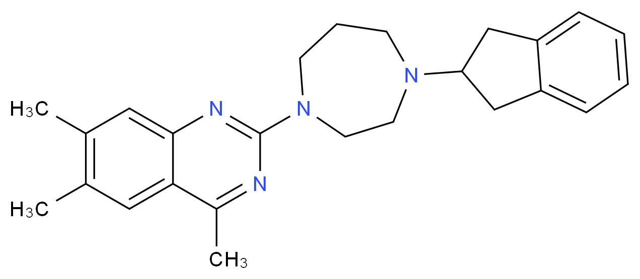 2-[4-(2,3-dihydro-1H-inden-2-yl)-1,4-diazepan-1-yl]-4,6,7-trimethylquinazoline_分子结构_CAS_)