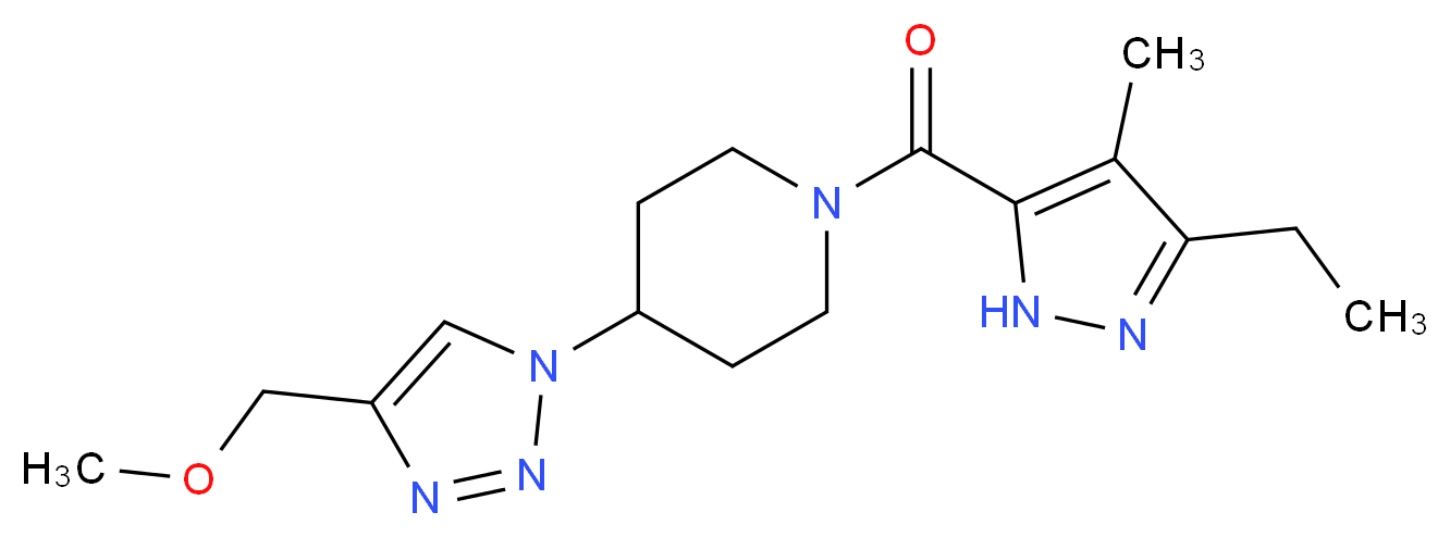 1-[(3-ethyl-4-methyl-1H-pyrazol-5-yl)carbonyl]-4-[4-(methoxymethyl)-1H-1,2,3-triazol-1-yl]piperidine_分子结构_CAS_)