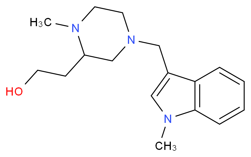 2-{1-methyl-4-[(1-methyl-1H-indol-3-yl)methyl]-2-piperazinyl}ethanol_分子结构_CAS_)