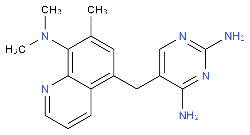 5-{[8-(dimethylamino)-7-methylquinolin-5-yl]methyl}pyrimidine-2,4-diamine_分子结构_CAS_102280-35-3