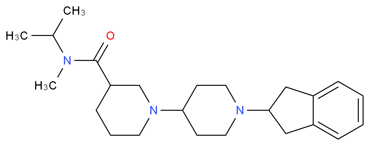 1'-(2,3-dihydro-1H-inden-2-yl)-N-isopropyl-N-methyl-1,4'-bipiperidine-3-carboxamide_分子结构_CAS_)