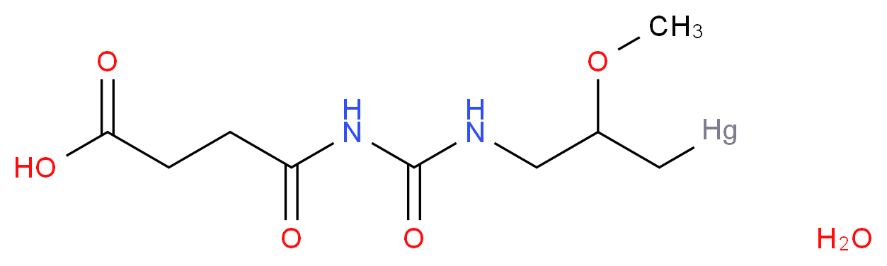 4-{[(3-mercurio-2-methoxypropyl)carbamoyl]amino}-4-oxobutanoic acid hydrate_分子结构_CAS_140-20-5