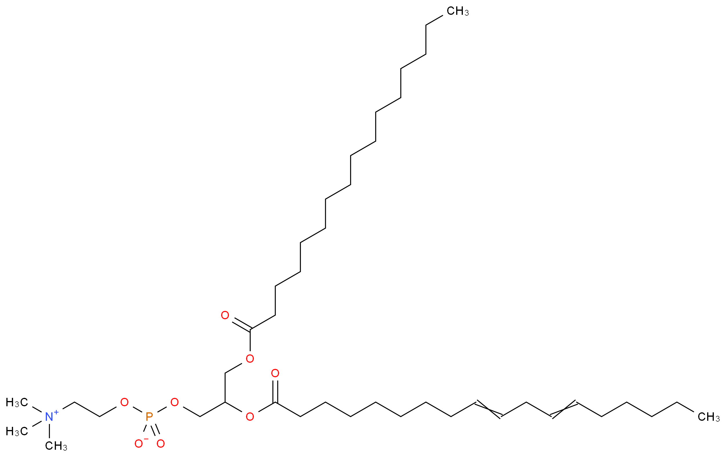 (2-{[3-(hexadecanoyloxy)-2-(octadeca-9,12-dienoyloxy)propyl phosphonato]oxy}ethyl)trimethylazanium_分子结构_CAS_8002-43-5